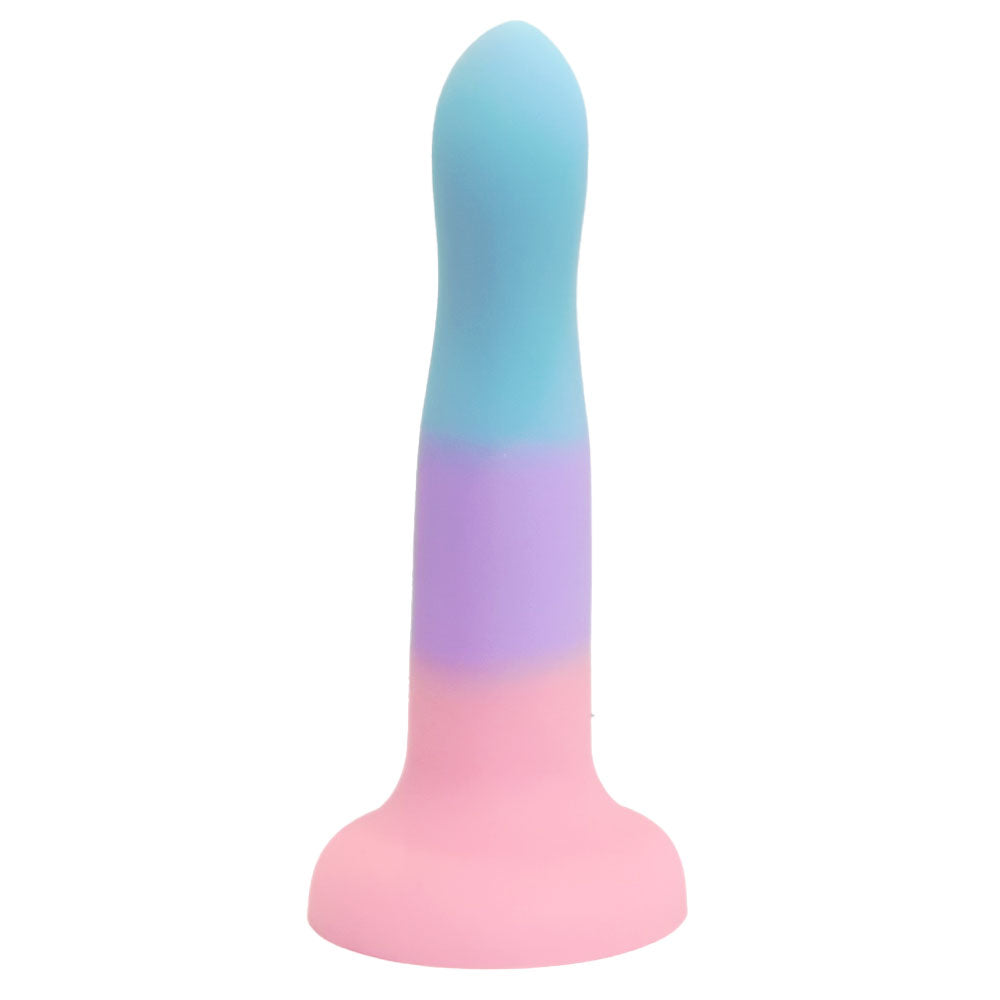 rodeoh nexus 6 inch rory skyline dildo peach purple and turquoise ombre