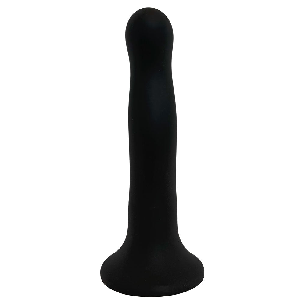 rodeoh nexus matte black silicone dildo curved shape