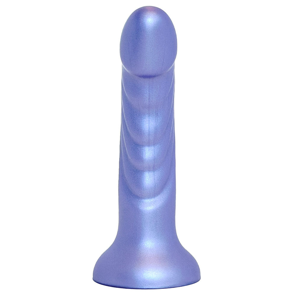 Nexus Silicone tease dildo with suction cup base in pearlescent purple from the front