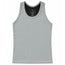 A light gray ribbed compression tank top in light gray ribbed fabric