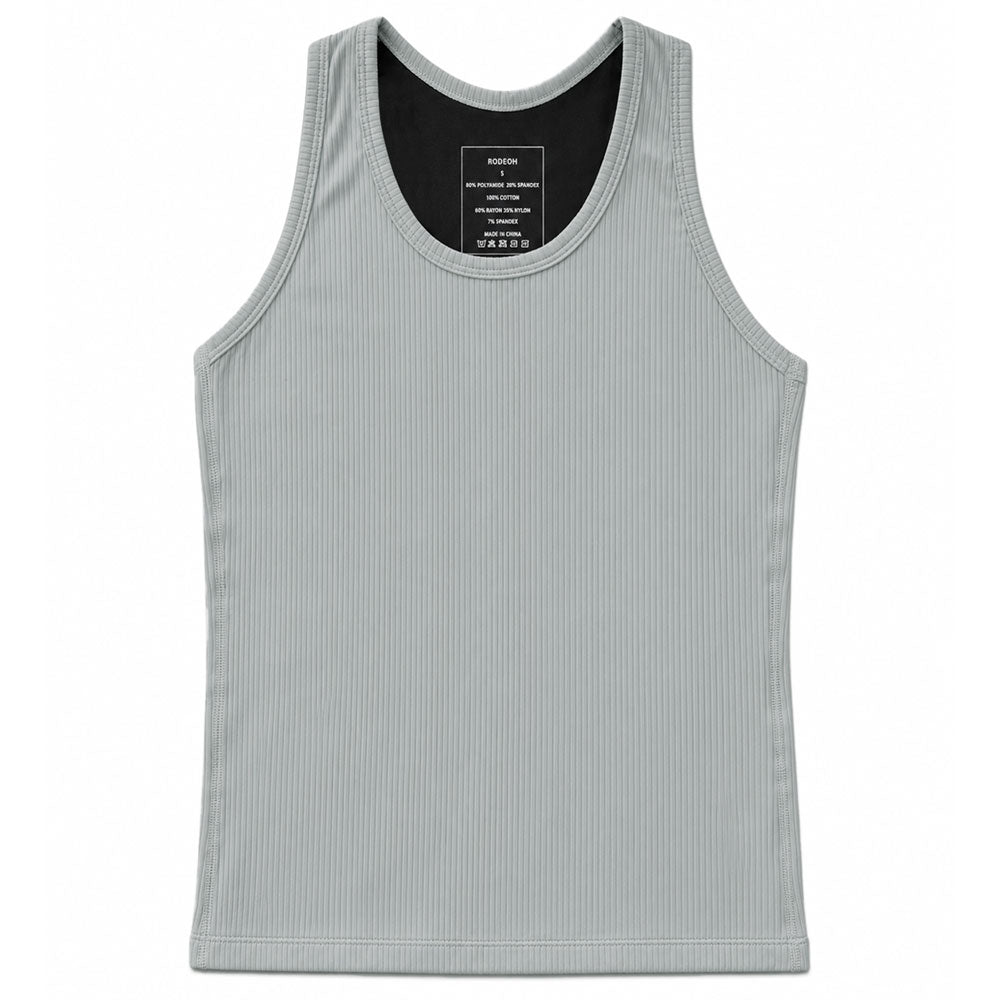 RAZOR Ribbed Compression Tank, Light Gray, front