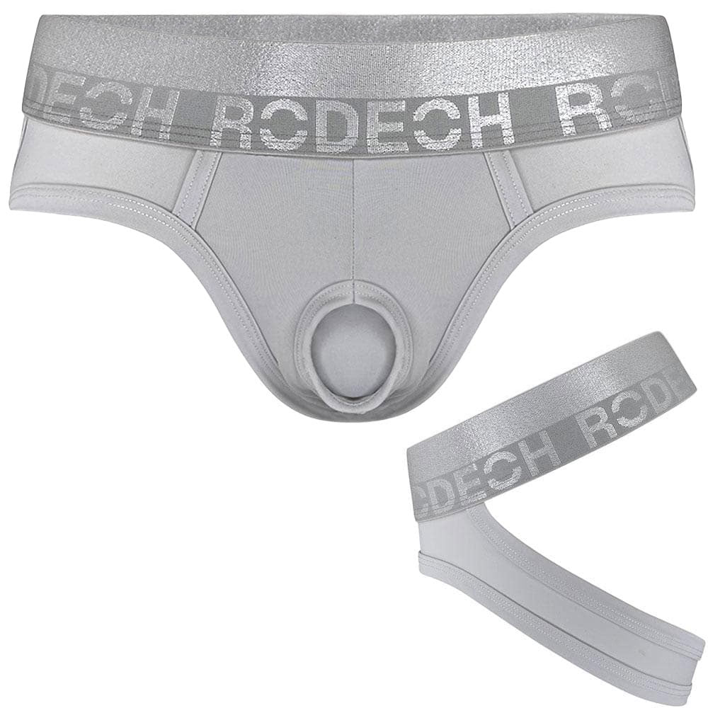 STP Sport Jock underwear in silver, front view