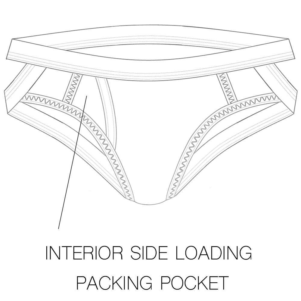 Shift Jock Packer Underwear  interior pocket diagram