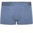 shift short underwear by rodeoh in slate blue with logo waistband from the front, laid flat