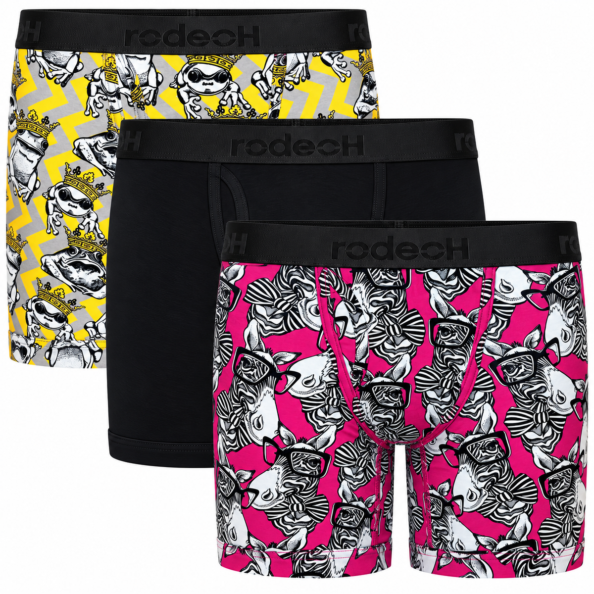 6" Shift Boxer Underwear 3 Pack - Zebras & Frogs - Multipack