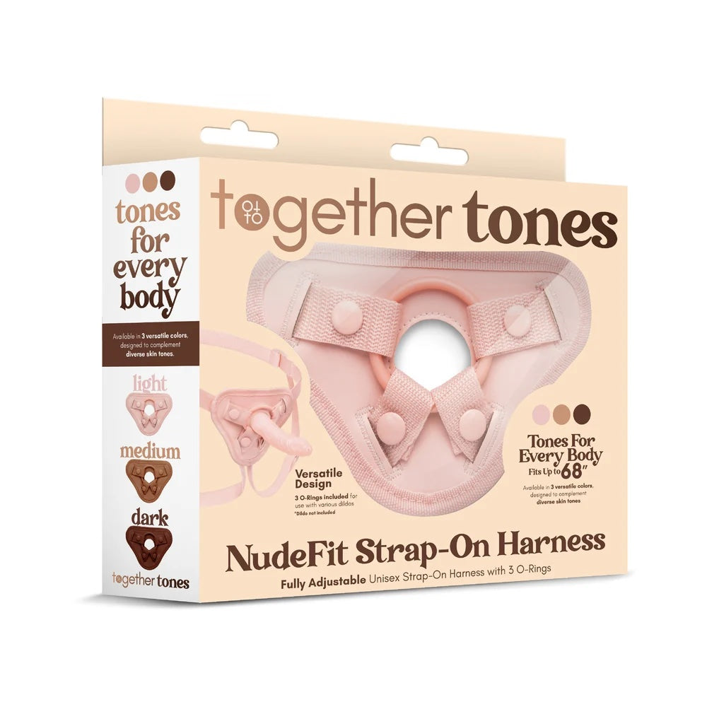 Together Toys Nudefit Adjustable Vanilla Strap on harness packaging, form the front