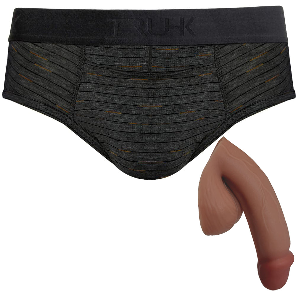 TRUHK Dark Gray Brief with Vector silicone packer in Mocha