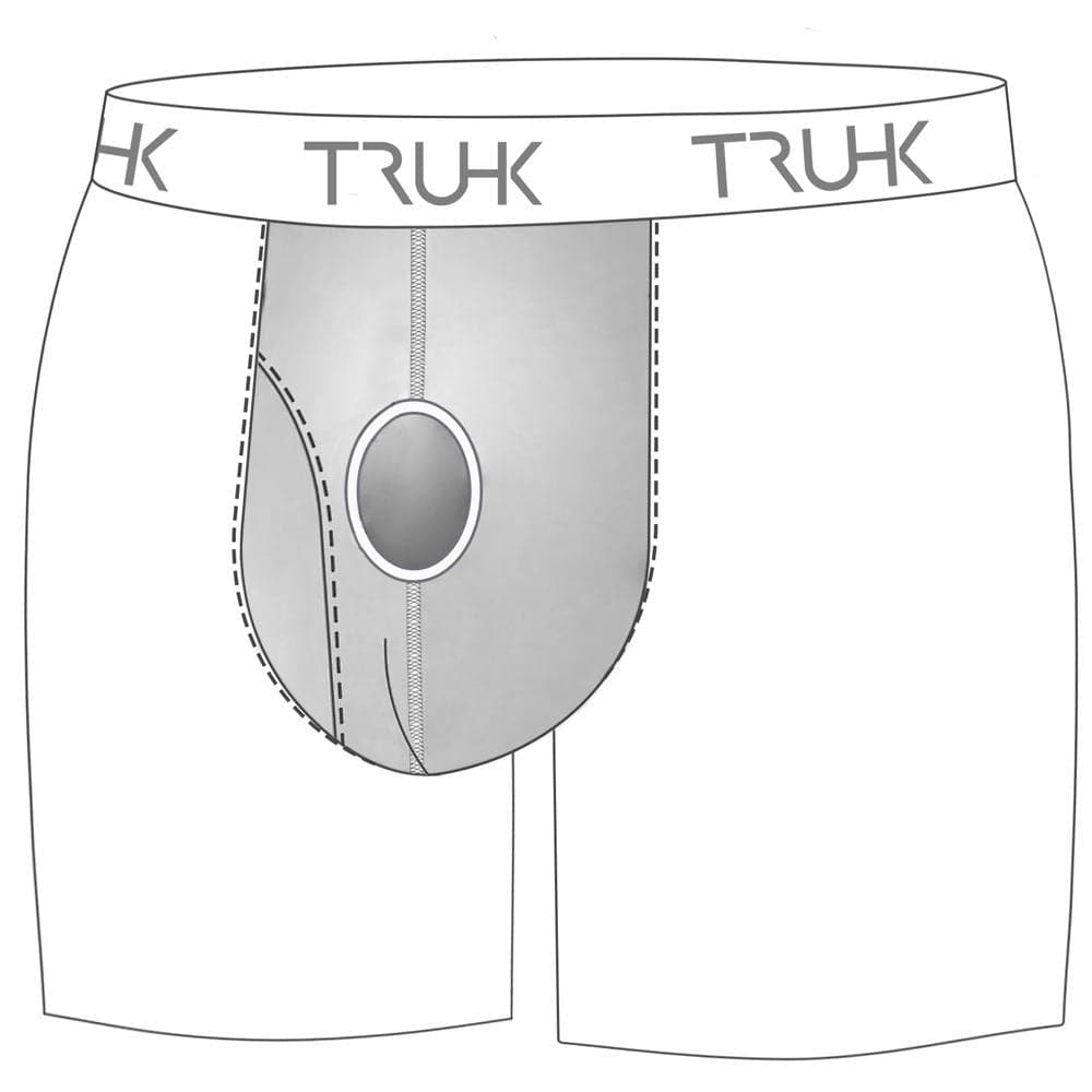 TRUHK Classic Boxer side opening packing underwear in gray, side opening detail