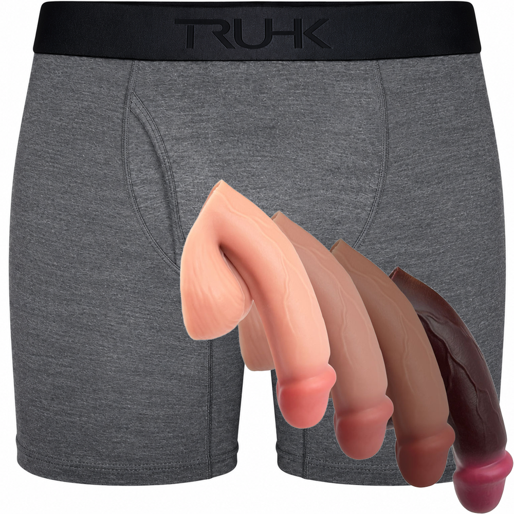 TRUHK Gray Classic Boxer packing underwear with 5 inch Vector silicone packer, package deal