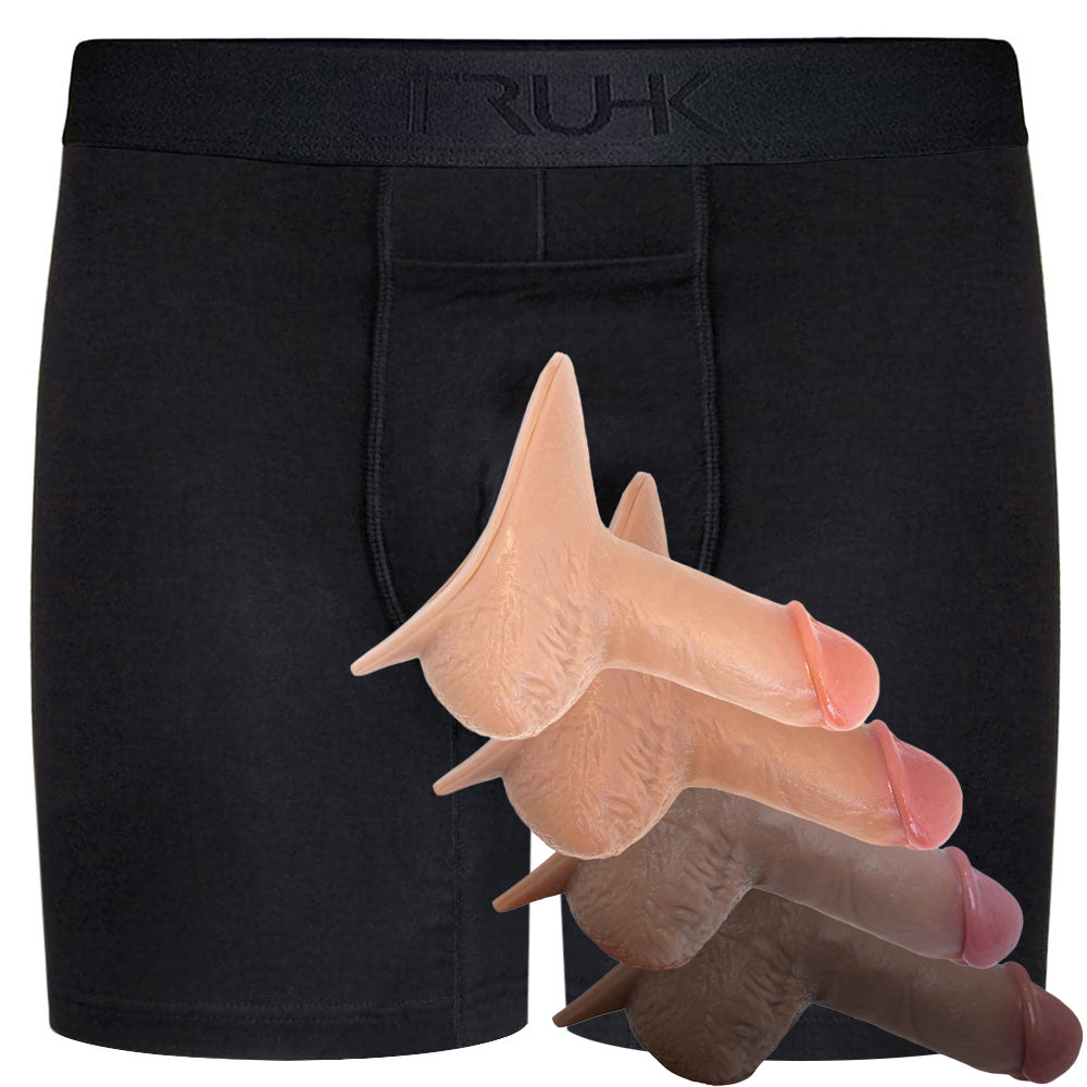 TRUHK Black Boxer packing underwear with SoReal Milo silicone STP, package deal