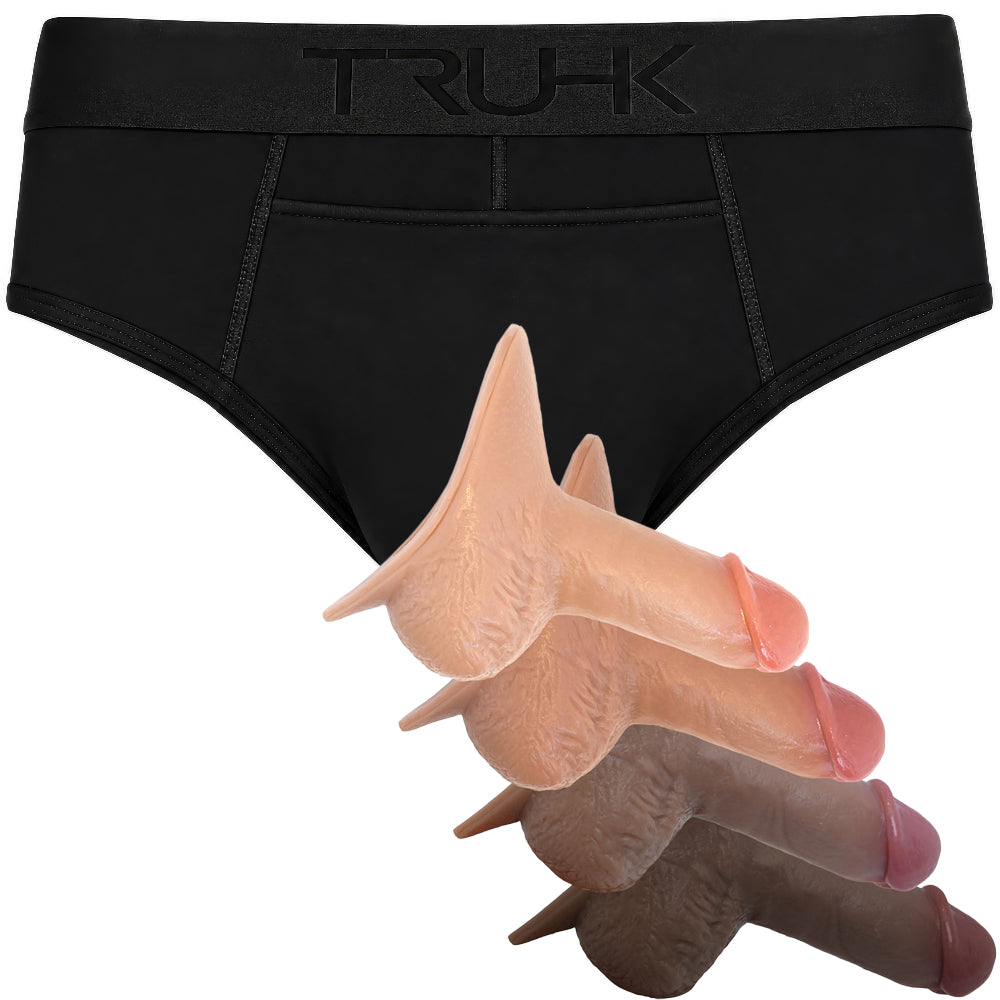 TRUHK Black Brief packing underwear with SoReal Milo silicone STP, package deal