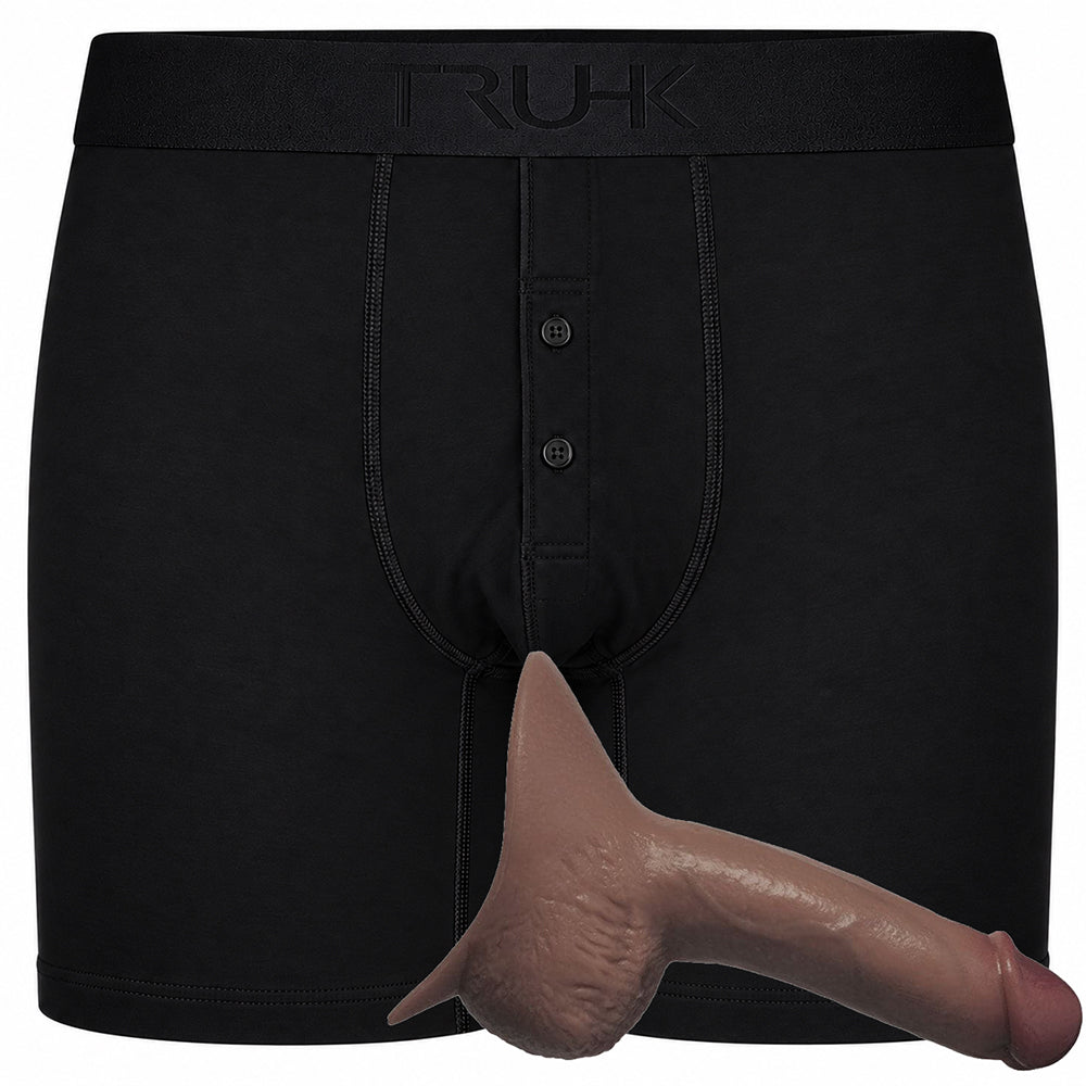 TRUHK Black Button Fly Boxer with SoReal Moby STP in Mocha