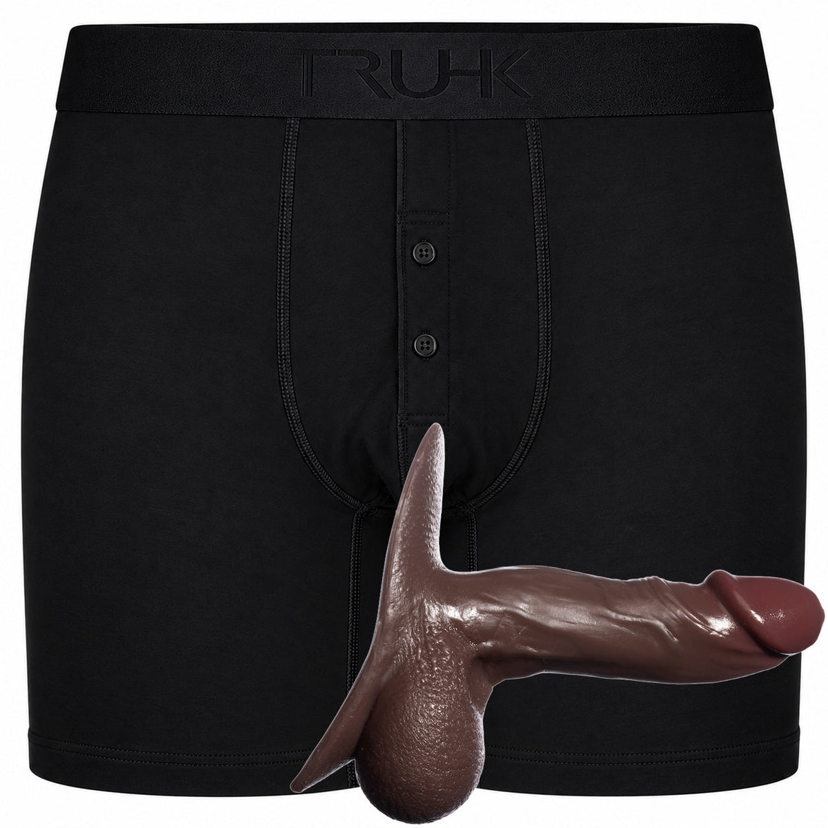 TRUHK Black Button Fly Boxer with SoReal Ultimate STP in Chocolate
