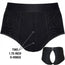High Rise Panty Crotchless Harness - Black