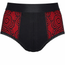 High Rise Panty Harness - Black & Red
