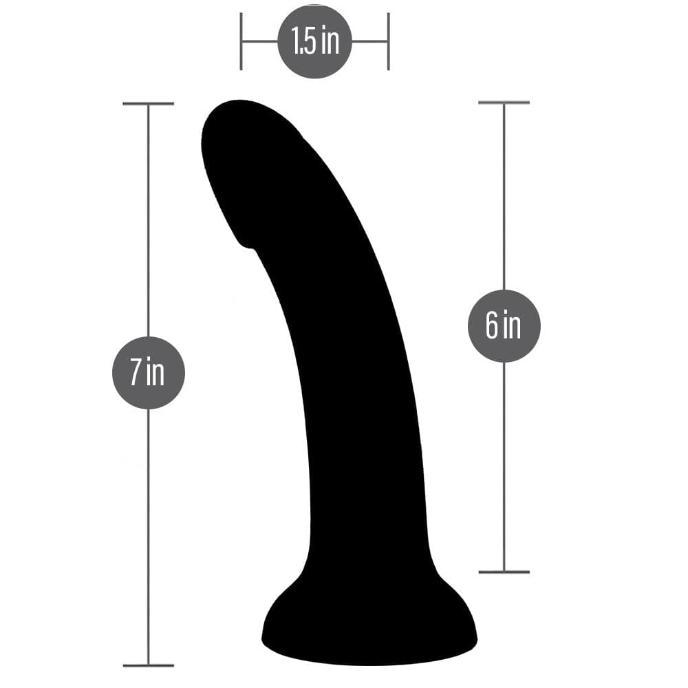 6" Sol Silicone Dildo - graphic sketch of dimensions